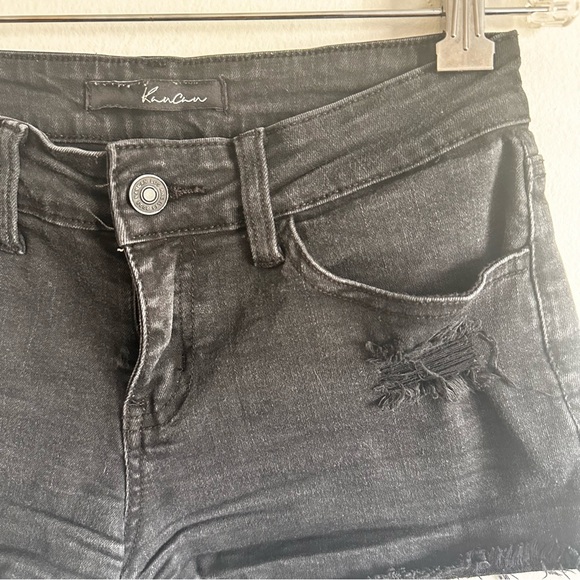 KanCan Black Distressed Jean Shorts - Picture 2 of 3